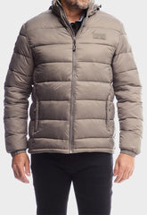 Jeep Mens M Core Long Sleeve Puffer Jacket In Brown