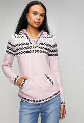 Mandi Womens Scoop Hem Hooded Sweater In Pink