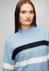 Stella Morgan Womens Stripe Sweater In Skylight