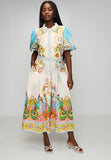 Stella Morgan Half Puff Sleeve Button Through In Multi