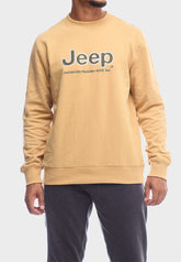 Jeep Mens Core Applique Fleece Crewneck Brown