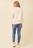 Stella Morgan Womans Printed Screw Neck Sweater In Cream