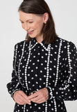 Stella Morgan Long Sleeve Button Through With Collar In Black