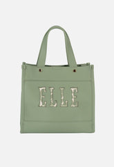 Elle Cut Out Small Shopper Bag In Green