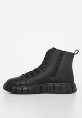Pierre Cardin Kids Riley Cleated Black Boots