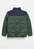 Polo Boys Whyatt Colour Blocked Puffer In Navy And Forest Green