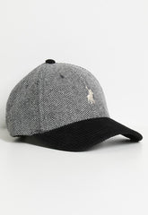 Polo Mens 6 Panel Herringbone Peak Cap In Black