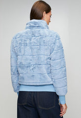 Stella Morgan Womens Zip Through Faux Fur Jacket In Light Blue