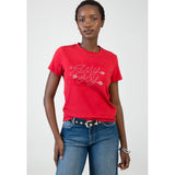 Sissy boy Womens Regular T-shirt With Bling Detail In Red