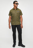 Jeep Mens M Twill Service Shirt In Olive Green