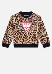 Guess K4Bq00Kad73 Kids Ls Active Top Leopard