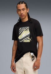 Puma Mens Graphic Stacked T-Shirts In Black
