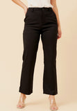 Stella Morgan Mid Waist Straight Leg Stretch In Black