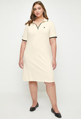 Polo Womens Zuri Johnny Collar Golfer Dress In Sand