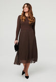 Izabel London Womens Combination Maxi Dress In Chocolate