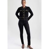 Sissy boy Robyn Black Sateen Mid Waist Skinny Pants