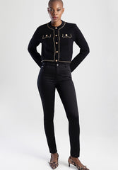 Sissy boy Robyn Black Sateen Mid Waist Skinny Pants