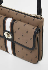 Polo Double Pocket Cross Body Sling Bag In Camel