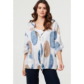 Izabel London Ladies Hooded Blouse In White