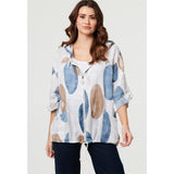 Izabel London Ladies Hooded Blouse In White