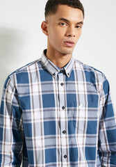Polo Easy Care Check Shirt For Men In Blue