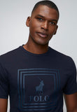 Polo Mens Square Pony Printed T-shirt In Navy