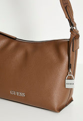 Guess Maleena Convertible Top Zip Bag In Cognac