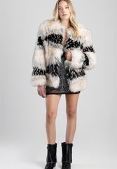 Sissyboy Faux Fur Black Combination Jacket