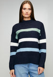 Stella Morgan Womens Stripe Sweater In Navy
