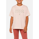 Polo Girls Isla Anglaise Short Sleeve T-Shirt In Pink