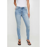 Guess Womens Mid Rise Curve Jeans In Light Wash