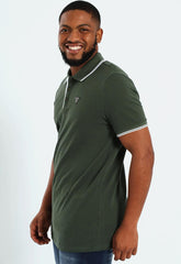 Guess Mens Tipped Core Polo Green