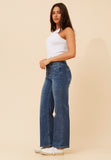 Stella Morgan High Waisted Wide Leg Jeans In Denim Dark