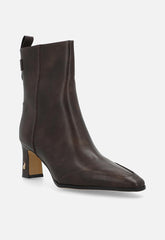Polo Slim Block Heel Ankle Boot Brown