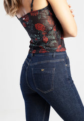 Sissyboy Mid Waist Straight Leg Dk Indigo