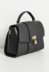Guess Emberly Top Handle Crossbody Bag In Coal