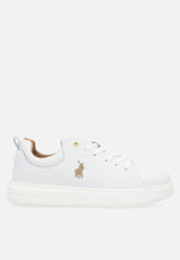 Polo Womens Leather Sneakers In White