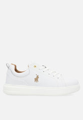 Polo Womens Leather Sneakers In White