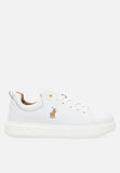 Polo Womens Leather Sneakers In White