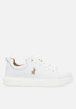 Polo Womens Leather Sneakers In White