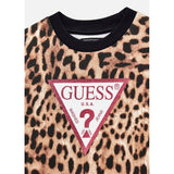 Guess K4Bq00Kad73 Kids Ls Active Top Leopard