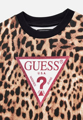 Guess K4Bq00Kad73 Kids Ls Active Top Leopard