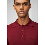 Ben Sherman Knit Sportshirt In Berry