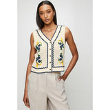 Mandi Womens Sleeveless Knitted Vest Top In Natural Multi