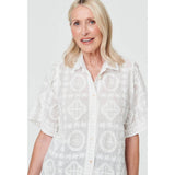 Stella Morgan Ladies Embroidered Shirt In White