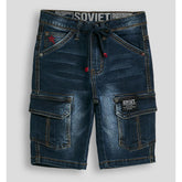 Soviet Boys Mighty Fashion Denim Cargo Short In Indigo