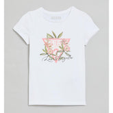 Guess Girls T-Shirt In White & Pink