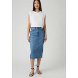 Levi'S 001Vh Womens Hr Back Slit Meadow Denim Skirt