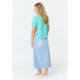 Mandi Flower Print Blouse In Blue