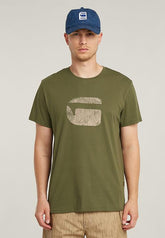 G-Star Raw Mens Olive Finger Print Burger R T-Shirt